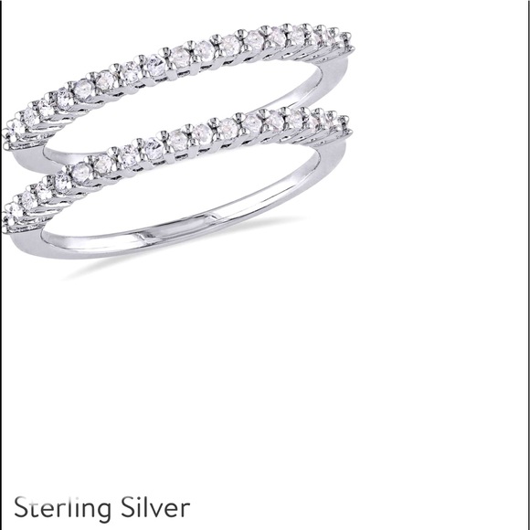 🆕💍 NEW IN BOX 0.36 CARAT WEIGHT THIN STERLING SILVER DIAMOND💎ANNIVERSARY BAND - Picture 2 of 14